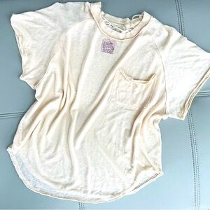 NWT We The Free All I Need Tee - Oversized Burnout T-Shirt in Ivory Size Small